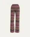 Missoni Womens  Striped Metallic-weave Straight-leg Mid-rise Knitted Trousers In S416h-multicolor Bro