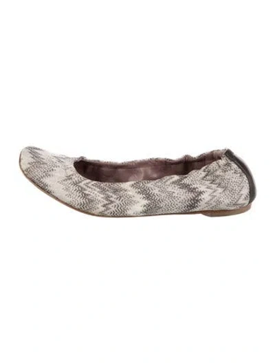 Pre-owned Missoni Striped Ballet Flats In Brown