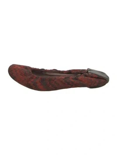 Pre-owned Missoni Striped Ballet Flats In Brown