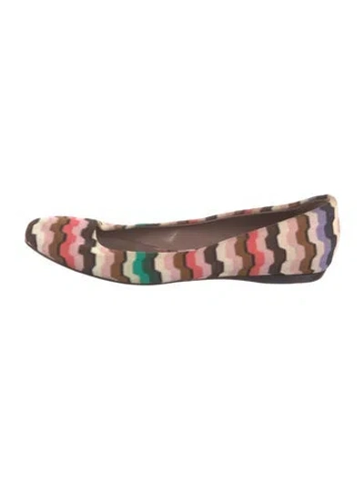 Pre-owned Missoni Striped Ballet Flats In Neutrals
