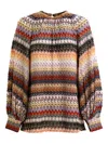 Missoni Long Sleeve Blouse In Lace In Brown