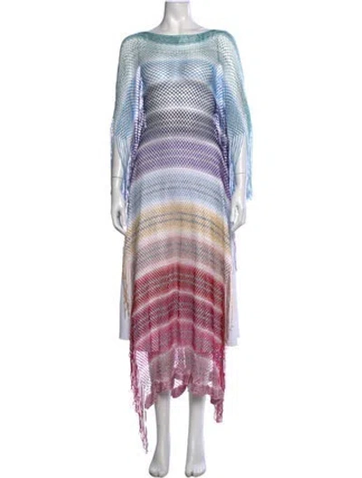 Pre-owned Missoni Striped Bateau Neckline Sweater In Multicolor