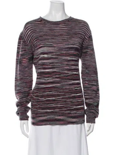 Pre-owned Missoni Striped Bateau Neckline Sweater In Purple