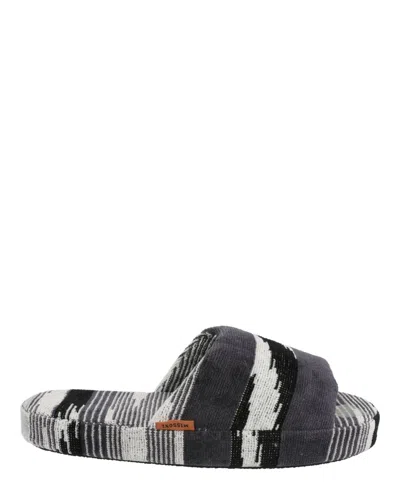 Missoni Striped Bath Slippers In Multi
