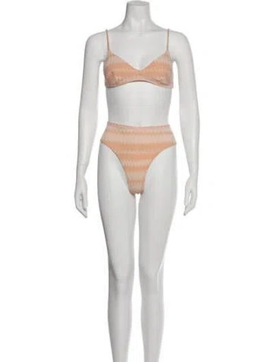 Pre-owned Missoni Striped Bikini In Neutral