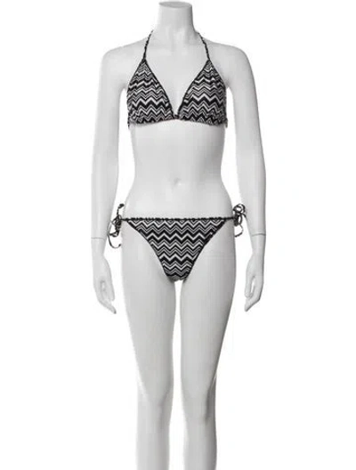 Pre-owned Missoni Striped Bikini In Purple