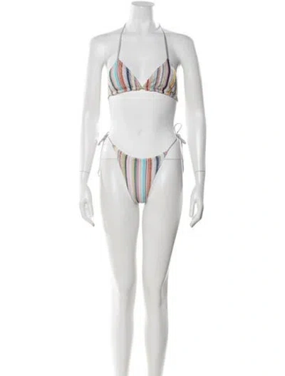 Pre-owned Missoni Striped Bikini In Red