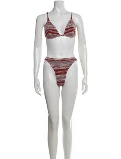 Pre-owned Missoni Striped Bikini In Red