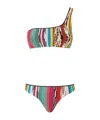 Missoni One-shoulder Multicolored Striped Bikini In Multicolor