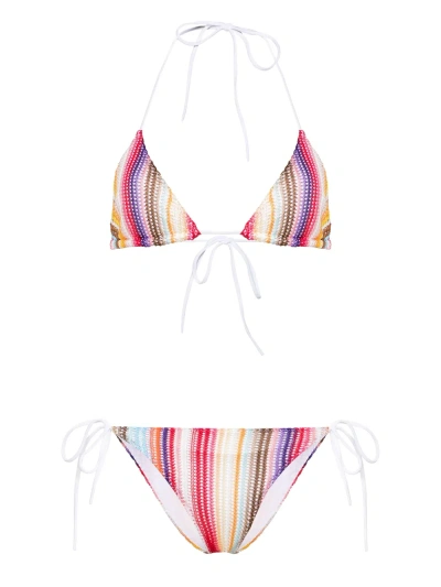 Missoni Striped Bikini Set In Multicolour