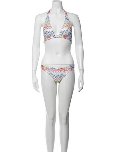 Pre-owned Missoni Striped Bikini W/ Tags In Red