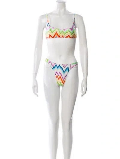 Pre-owned Missoni Striped Bikini In White