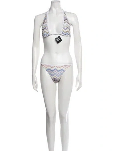 Pre-owned Missoni Striped Bikini In White