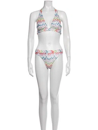 Pre-owned Missoni Striped Bikini In White