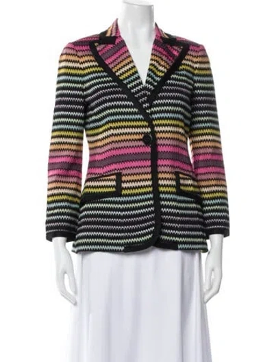 Pre-owned Missoni Striped Blazer In Black