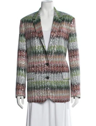 Pre-owned Missoni Striped Blazer In Green