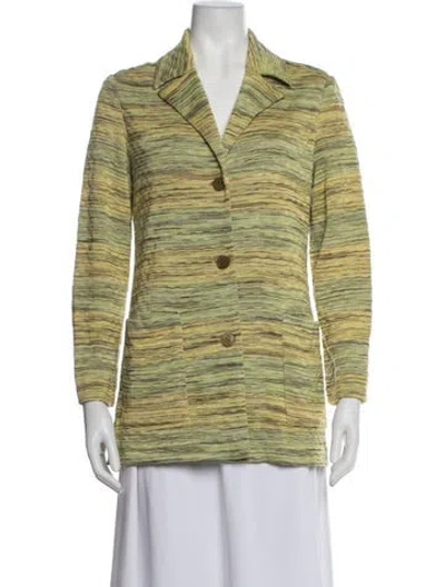 Pre-owned Missoni Striped Blazer In Green