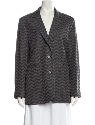 Pre-owned Missoni Striped Blazer W/ Tags In Gray