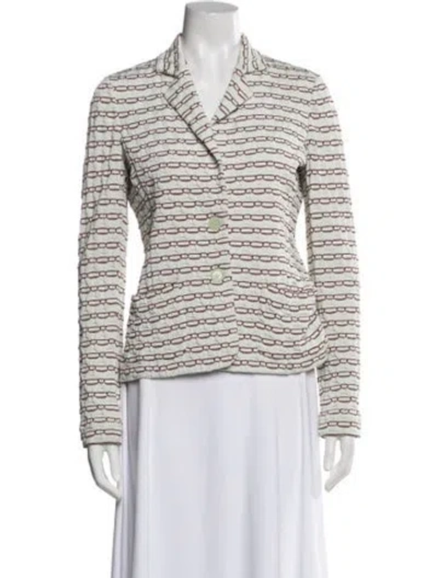 Pre-owned Missoni Striped Blazer In White