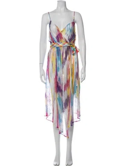 Pre-owned Missoni Striped Braided Accents Robe In Pink