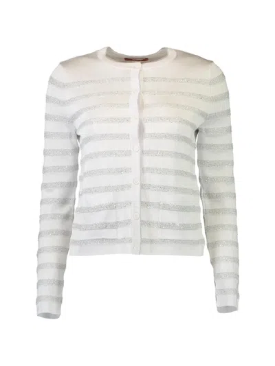 Missoni Striped Button-up Cardigan In Neutral