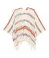 Missoni Striped Cape In Light Beige