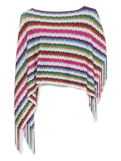 Missoni Striped Cape In Multicolor