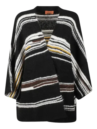 Missoni Striped Cardigan In Black