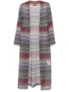 Missoni Metallic-knit Mesh Cardigan In Purple