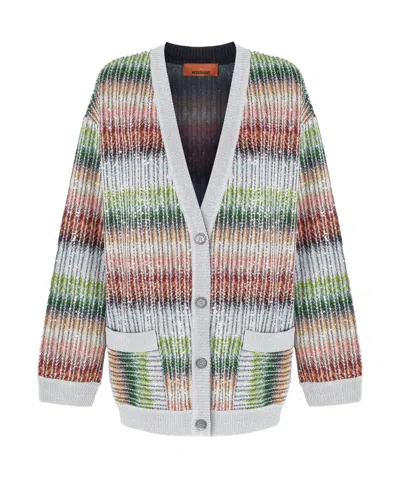 MISSONI MISSONI DROP SHOULDER STRIPED CARDIGAN