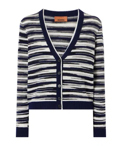 Missoni Striped Cashmere And Wool-blend Cardigan In Multi