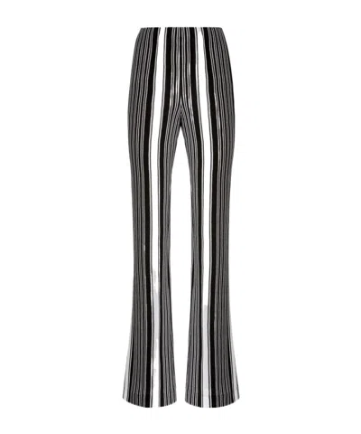 Missoni Striped Casual Pants In Black/silver