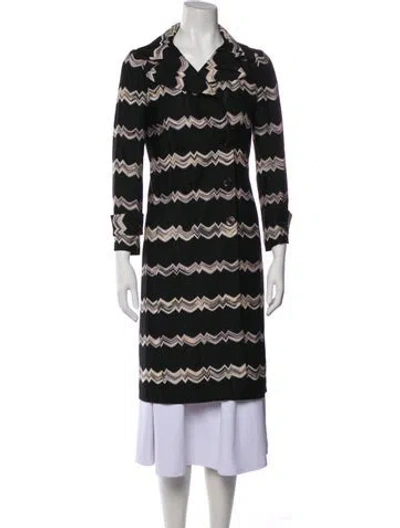 Pre-owned Missoni Striped Coat In Black