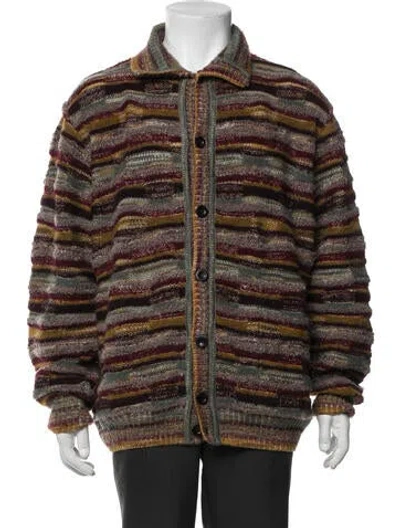 Pre-owned Missoni Striped Collar Cardigan In Black