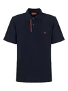Missoni Striped Collar Polo In Blue