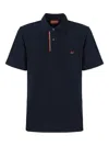 Missoni Handcrafted Polo Shirt Three-striped Collar In Blue