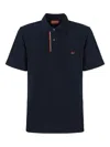 Missoni Handcrafted Polo Shirt Three-striped Collar In Blue