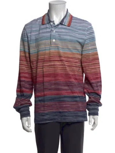 Pre-owned Missoni Striped Collar Polo Shirt In Multicolor