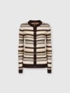 Missoni Striped Cotton And Viscose Cardigan With Contrasting Piping In Multicoloured