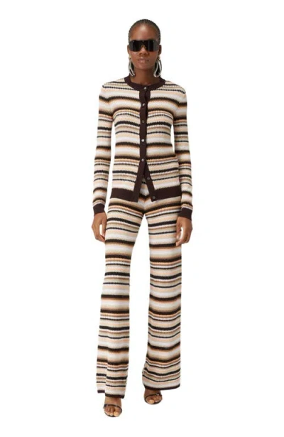 Missoni Striped Cotton And Viscose Cardigan With Contrasting Piping In Multicoloured