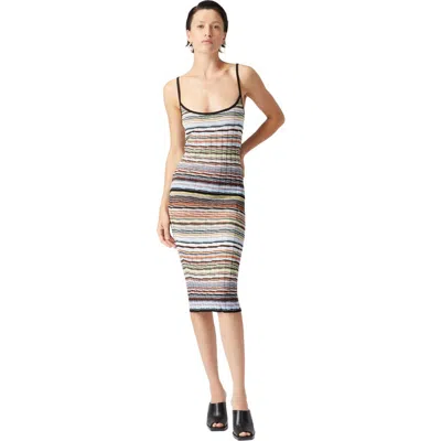 Missoni Striped Cotton And Viscose Ribbed Midi Skirt In Multi