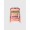 Missoni Striped Cotton And Viscose Ribbed Sweater With Long Sleeves In Blue