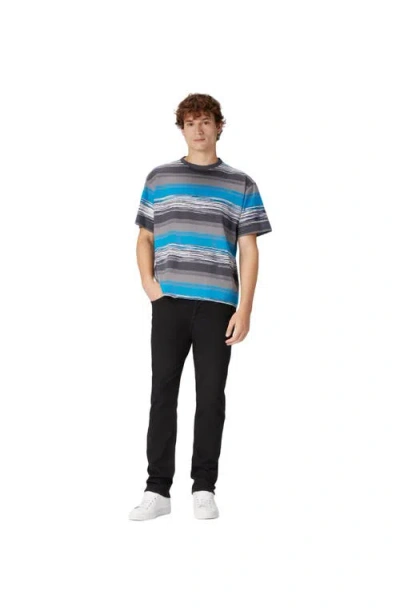 Missoni Striped Cotton Jersey T-shirt With Logo In Blue