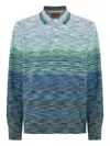 Missoni Space Dye Ls Polo In Green