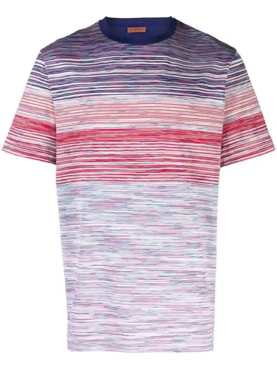 Missoni Striped Cotton T-shirt In Multicolor