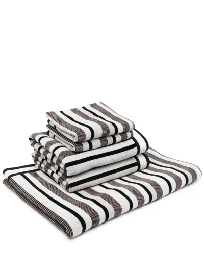 Missoni Striped Cotton Towel In Black