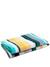 Missoni Striped Cotton Towel In Blue