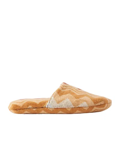 Missoni Giacomo Striped Cotton-terry Slippers In Orange