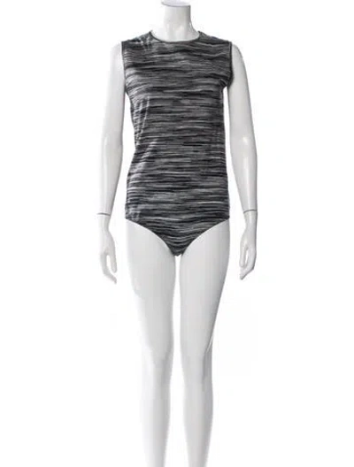 Pre-owned Missoni Striped Crew Neck Bodysuit In Black