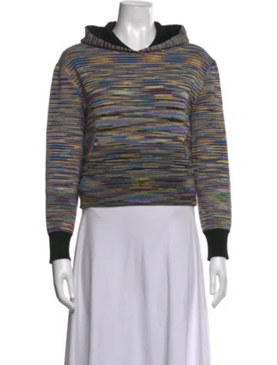 Pre-owned Missoni Striped Crew Neck Hoodie In Purple